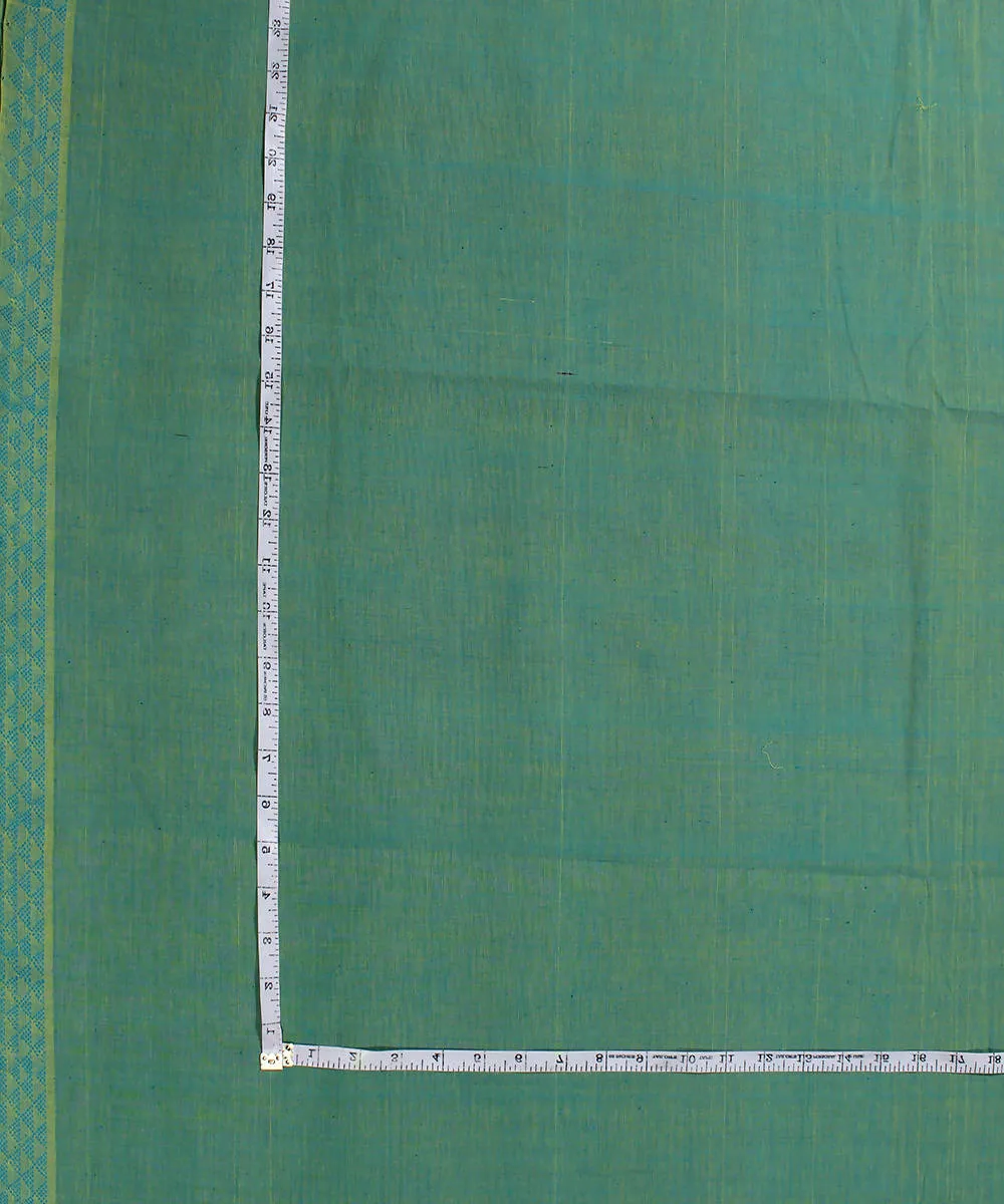 0.5m Aqua beige handloom cotton fabric