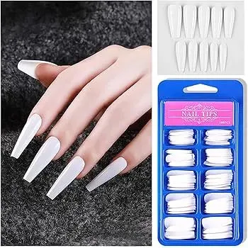 100 PCS Round Artificial Nails Oval Nails Tips Natural Full Cover