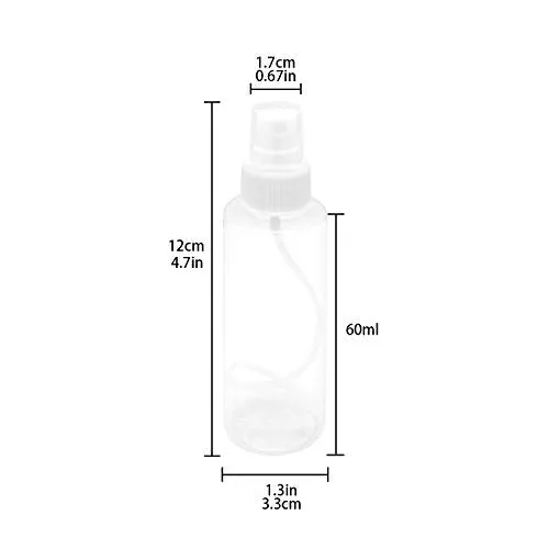 20 pack 60ml 2OZ Extra Fine Mist Mini Spray Bottles with Atomizer Pumps- for Essential Oils Travel Perfume Bulk Portable Makeup PP/PET Refillable Plastic