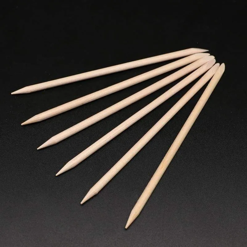 200pcs/Pack Orange Wooden Stick Cuticle Pusher Remover 11.5cm Nail Art Design Manicure Care Tools Dead Skin Removal Nail Care