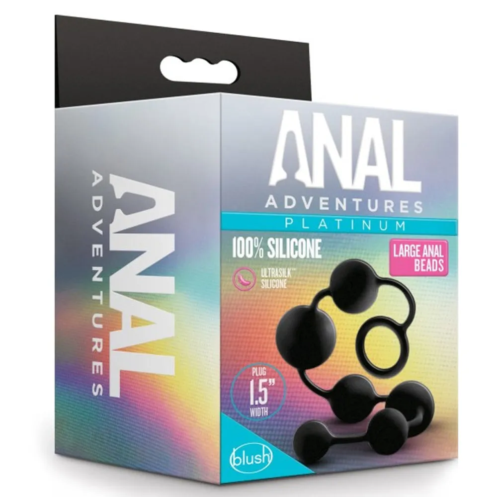 Anal Adventures Platinum Silicone Anal Beads - Large