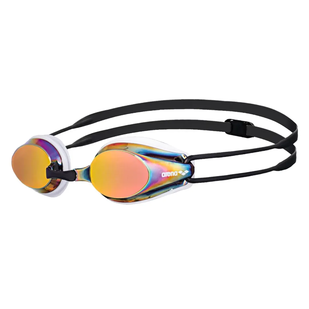 Arena Tracks Mirror Racing Goggle | White- Red Revo- Black