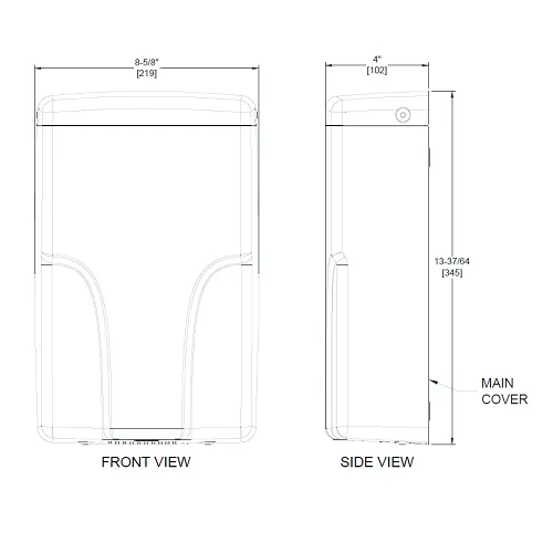 ASI® 0196 TURBO-Pro™ Series Hand Dryers - Steel Cover High Speed HEPA Automatic Surface-Mounted ADA Compliant