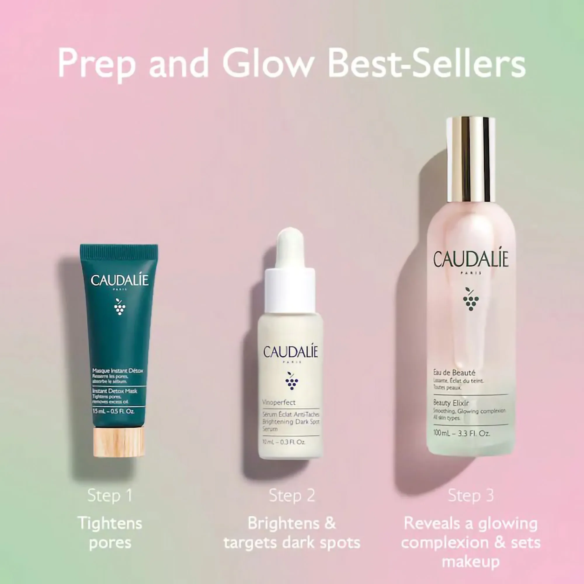 Caudalie Prep & Glow Best-Sellers Set-Holiday 2024