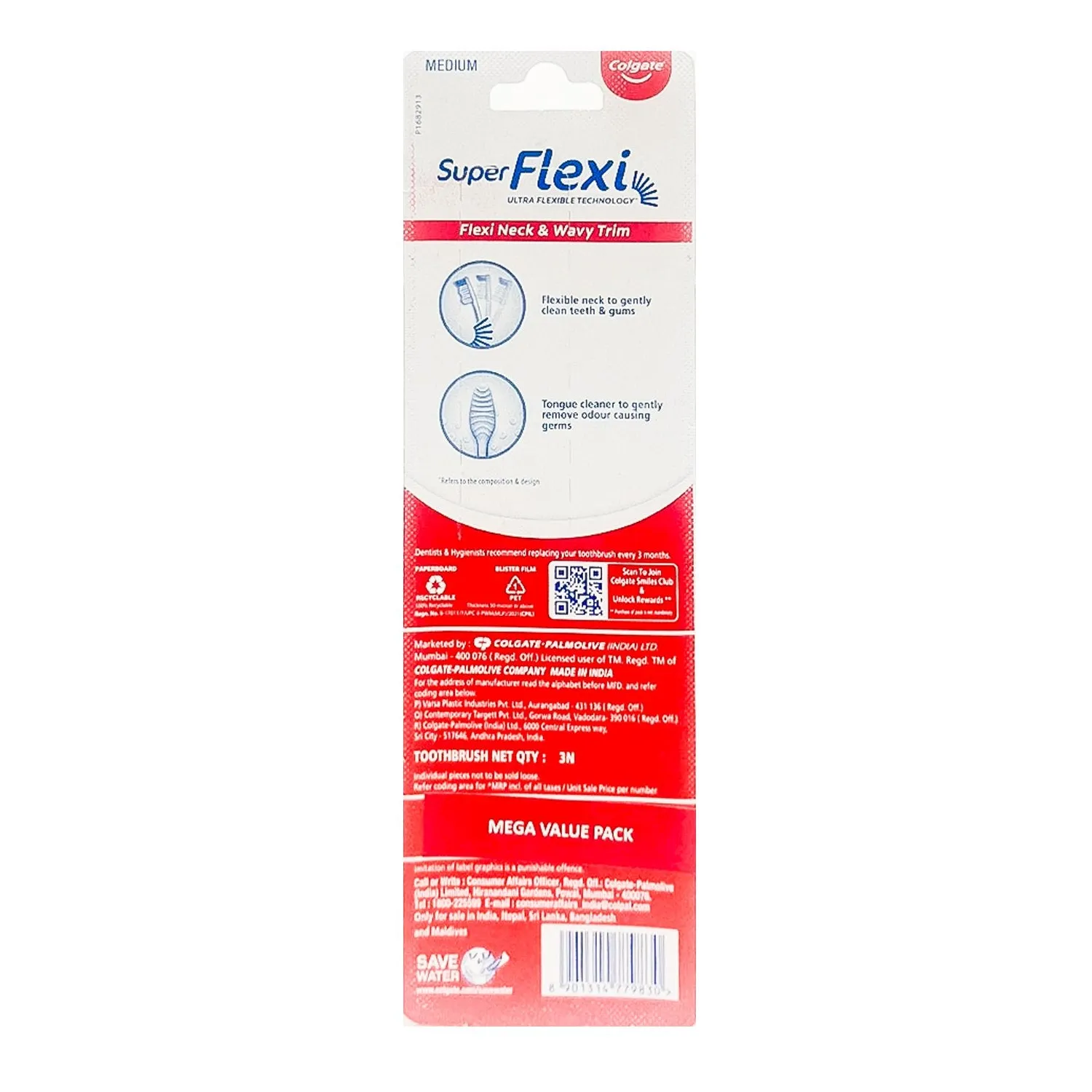 Colgate Super Flexi Superior Clean Toothbrush 3pk