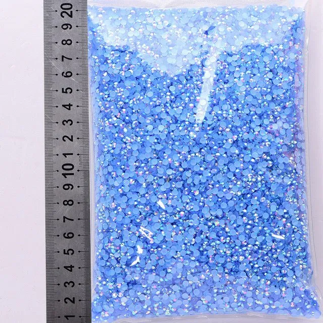 Jelly resin flat diamond nail beauty mobile phone case decorative water drill DIY decoration clothing accessories manufacturers wholesale