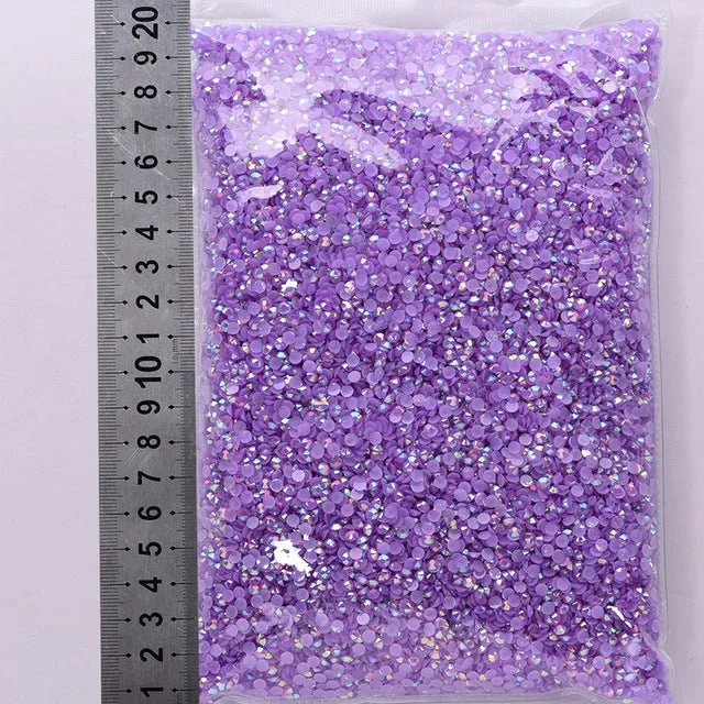 Jelly resin flat diamond nail beauty mobile phone case decorative water drill DIY decoration clothing accessories manufacturers wholesale