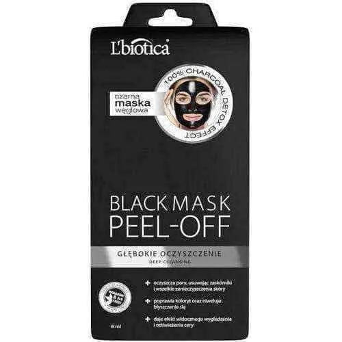 L'Biotica Black Mask Peel-Off deep cleansing black carbon mask 8ml