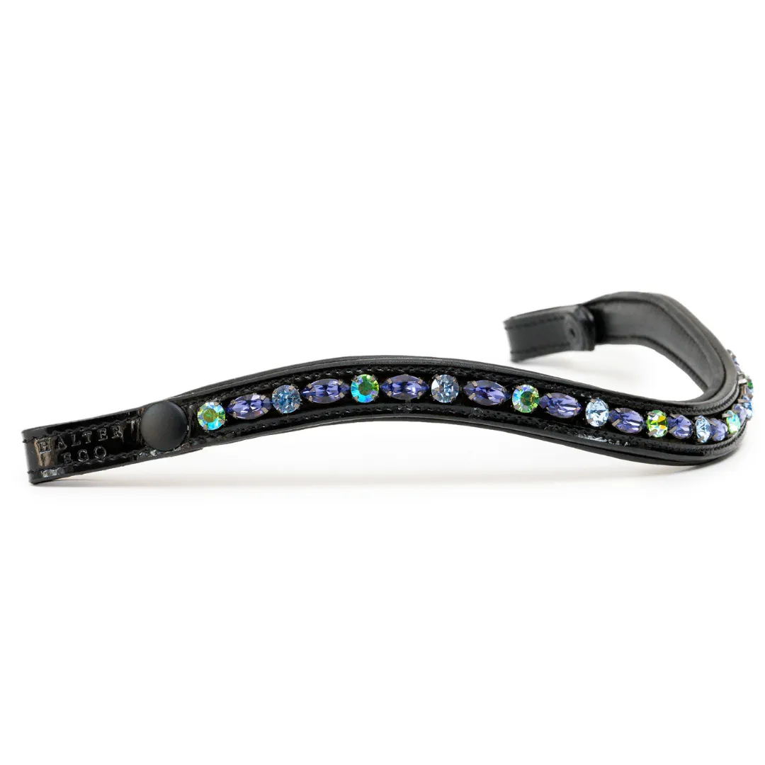 Paris Navette Crystal Patent Midline Browband - Tanzanite, Light Sapphire & Peridot Shimmer