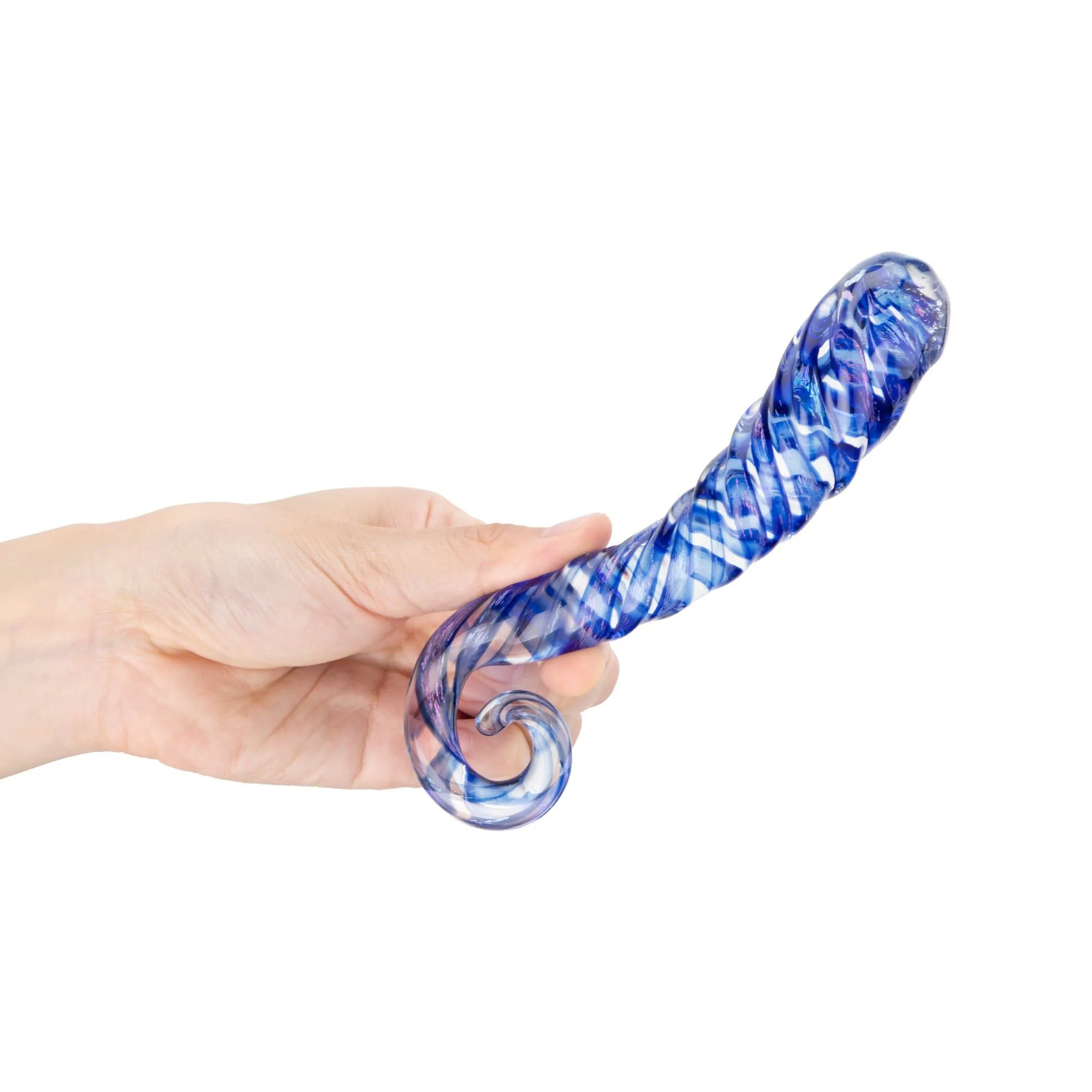 Spiral Aqua Blue Artisanal Dildo