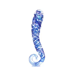 Spiral Aqua Blue Artisanal Dildo