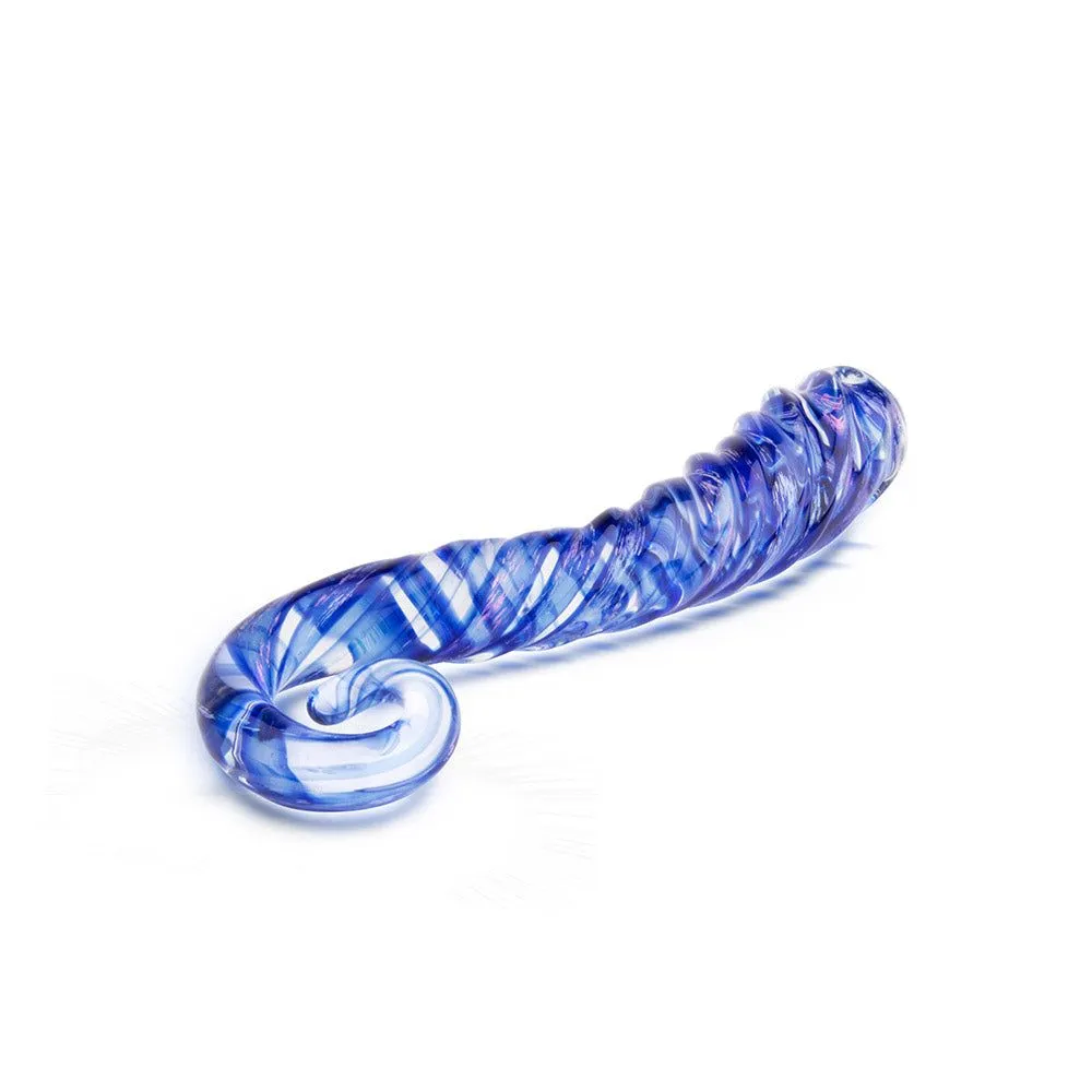 Spiral Aqua Blue Artisanal Dildo