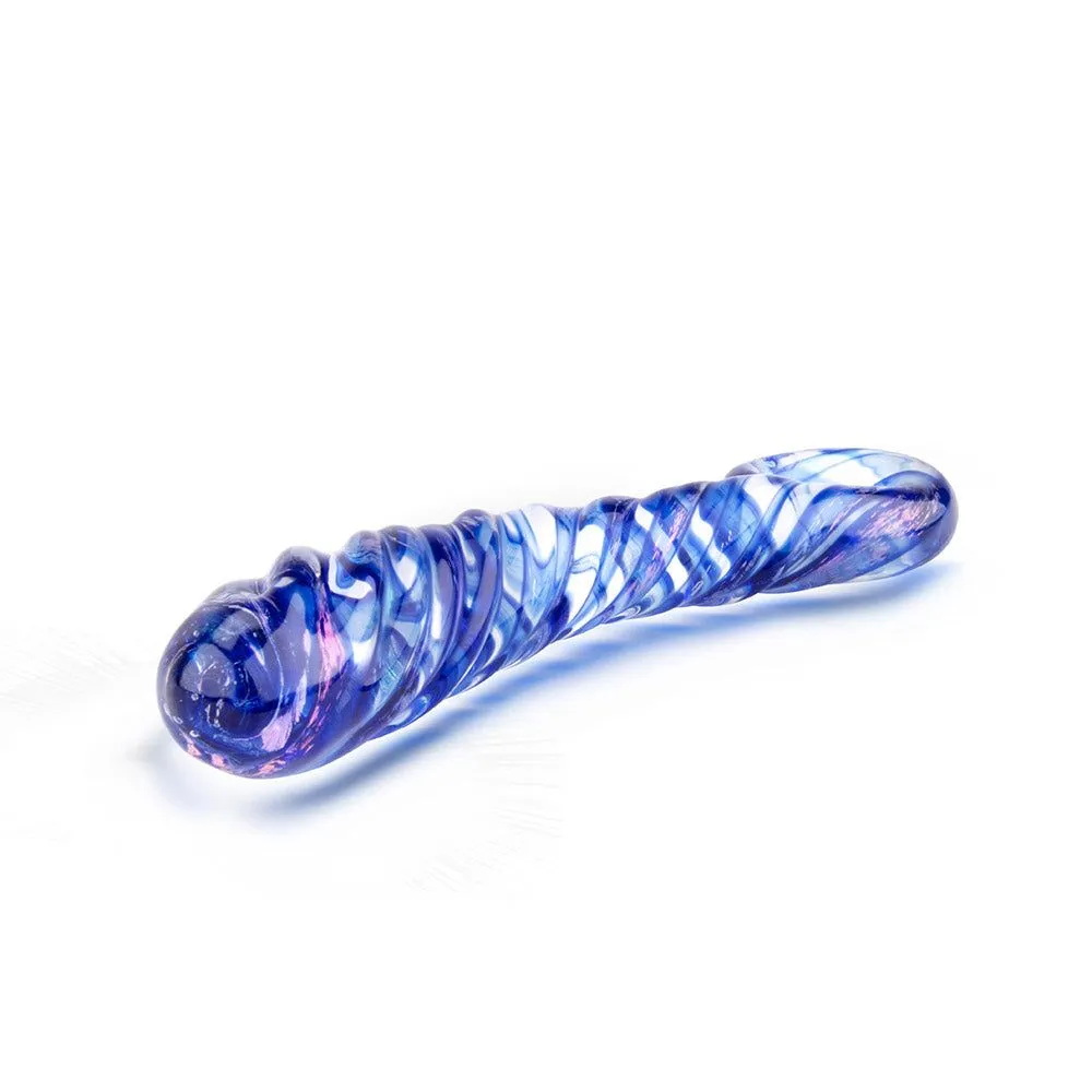 Spiral Aqua Blue Artisanal Dildo